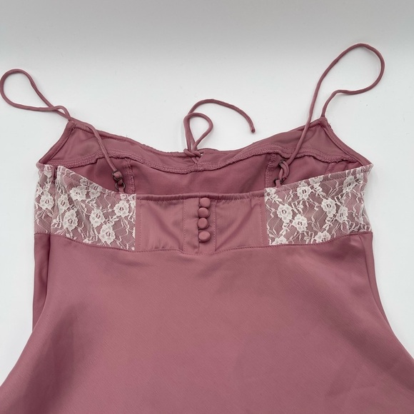 Urban Outfitters Perrie Lace-Inset Slip Dress Women’s Size Small Mauve Pink - Picture 10 of 16